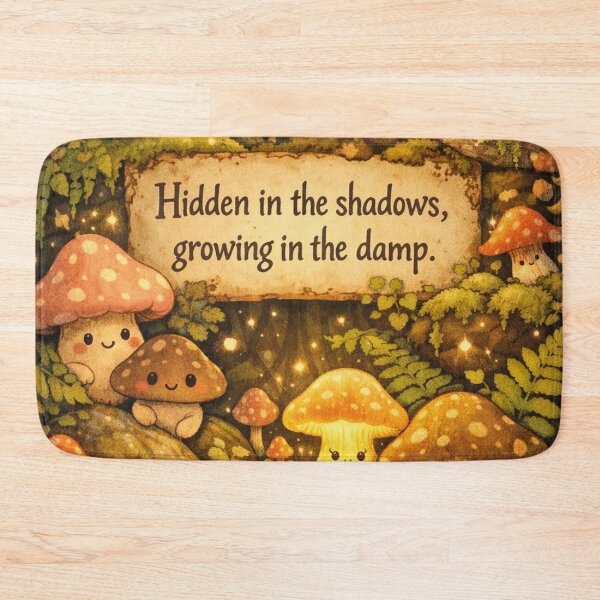 Item preview, Hidden in the Shadows – Cute Kawaii Mushroom Design designed and sold by Mauswohn.