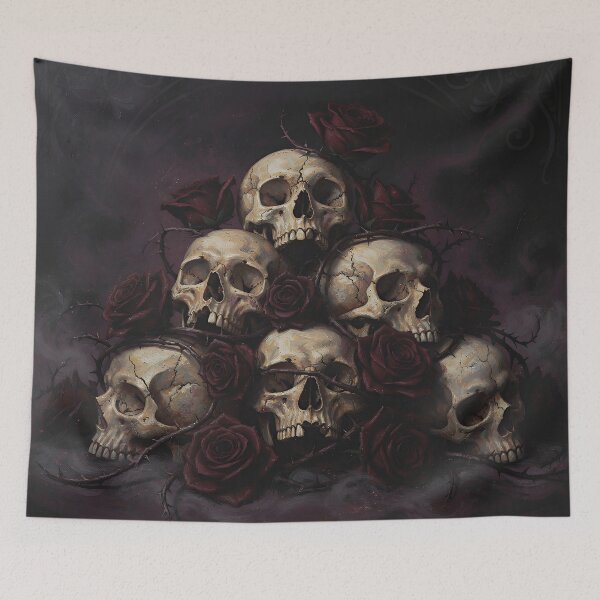 Item preview, Skulls and Roses – Dark Gothic Art with Thorns designed and sold by cr6zym1nd.