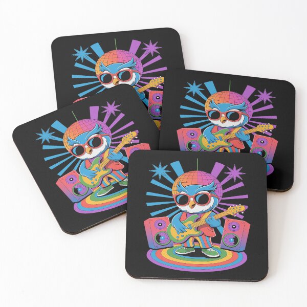 Item preview, Owl Sunglasses Playing Guitar Rock Disco Costume Cool designed and sold by Tatianamiobi.