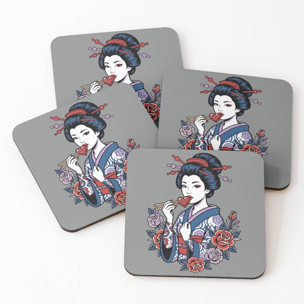 Item preview, Eat Your Heart Out - Tattoo Style Geisha designed and sold by TinyRed SpiralArt.