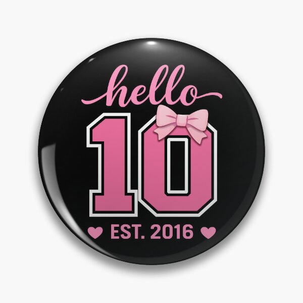 Item preview, Hello Ten Est 2016 10th Birthday Coquette Bow 10 Year Girl designed and sold by pansak.