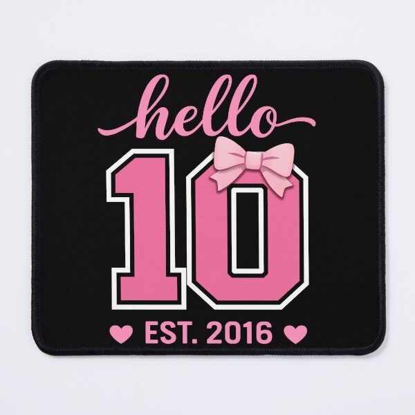 Item preview, Hello Ten Est 2016 10th Birthday Coquette Bow 10 Year Girl designed and sold by pansak.