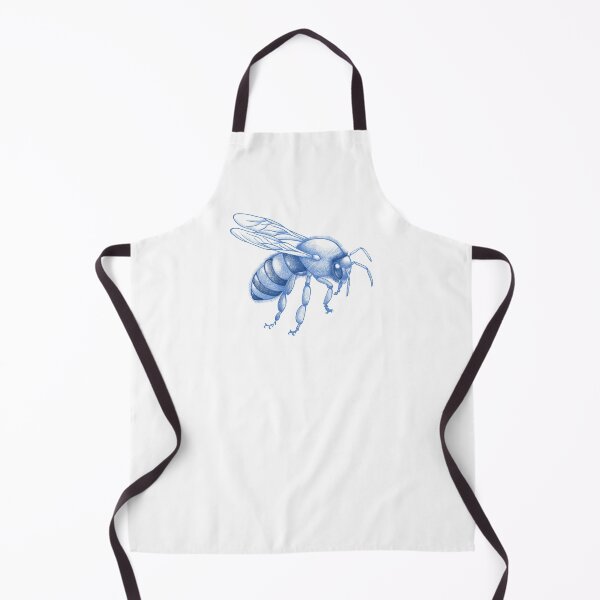 Item preview, Vintage Blue Honey Bee Sketch - Hand Drawn Botanical Insect Art designed and sold by poonzapoon.