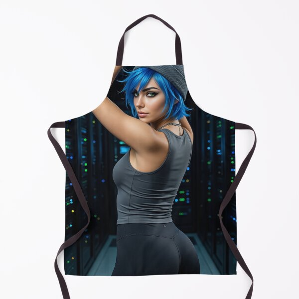 Item preview, Cipher Blue Hair Hacker in Beanie and Server Room designed and sold by CathryneDelamort.