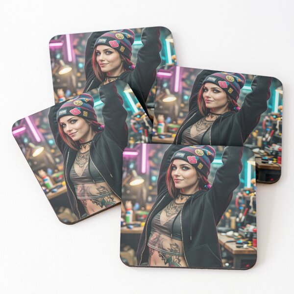 Item preview, Tattooed Mechanic in Workshop Wearing Beanie designed and sold by CathryneDelamort.