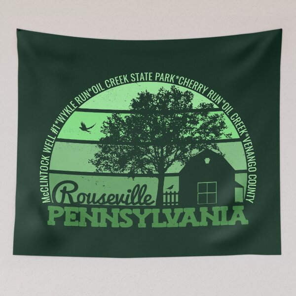 Item preview, Rouseville Pennsylvania Sunset Retro Vintage Local Pride Logo designed and sold by CRHPOD20.