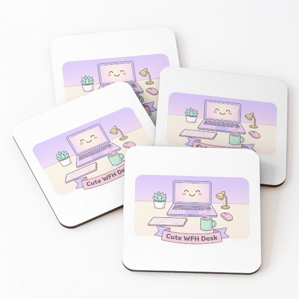 Item preview, Cute WFH Desk Kawaii Pastel Sticker designed and sold by OrikuStudio.
