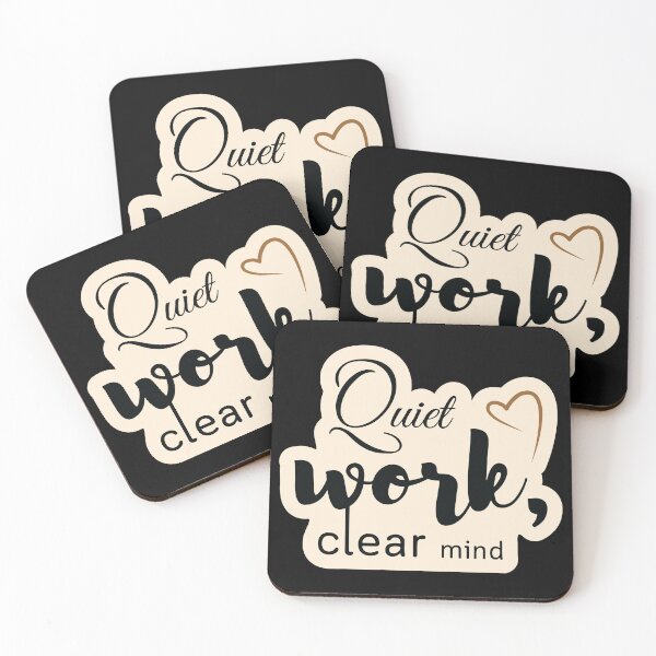 Item preview, Quiet work, clear mind1 designed and sold by Cushy Digital.