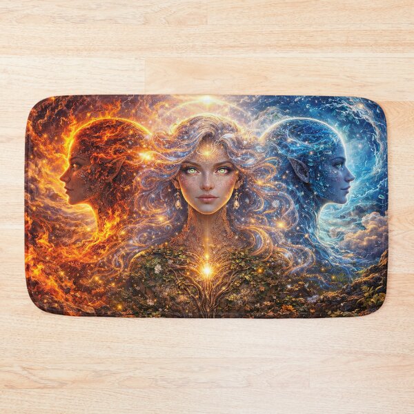 Item preview, Elemental Goddess: Fire, Water & Earth | Mystic Fantasy Portrait designed and sold by Dominik1994.