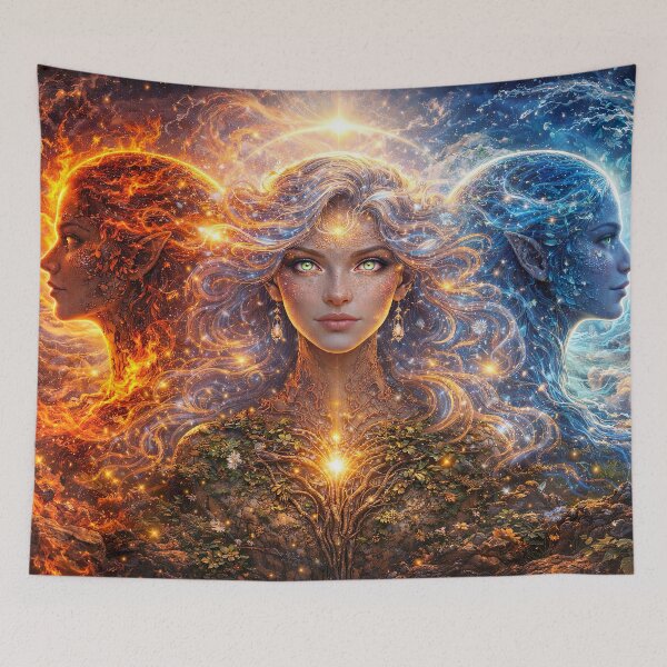 Item preview, Elemental Goddess: Fire, Water & Earth | Mystic Fantasy Portrait designed and sold by Dominik1994.