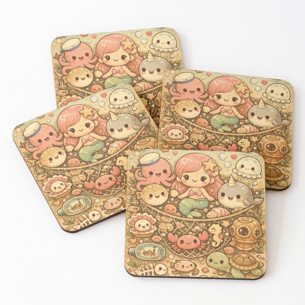 Item preview, A Net Full of Wonders – Cute Kawaii Sea Design designed and sold by Mauswohn.