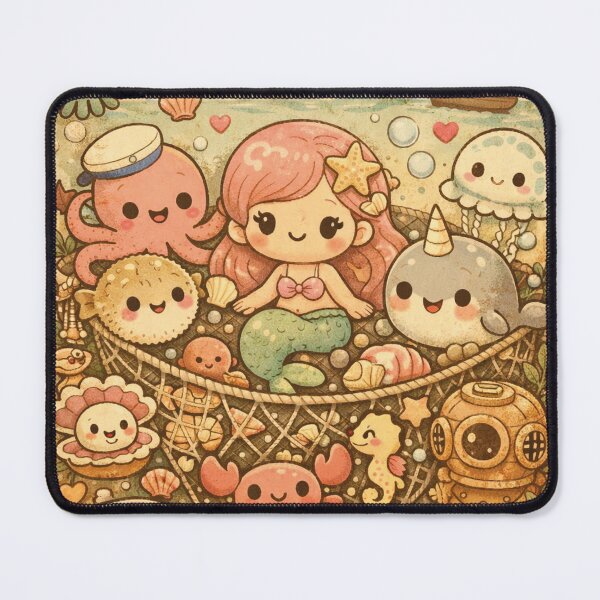 Item preview, A Net Full of Wonders – Cute Kawaii Sea Design designed and sold by Mauswohn.