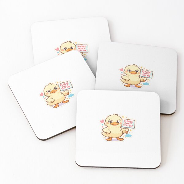 Item preview, Confident Cute Duck – “Please Don’t Test Me” Funny Pastel Cartoon Sticker designed and sold by Doodlynx.