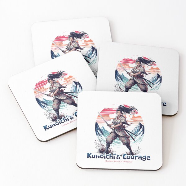 Item preview, Kunoichi’s Courage — Japanese Female Ninja Illustration with Katana and Mountain Sunset designed and sold by Colorful-Garden.
