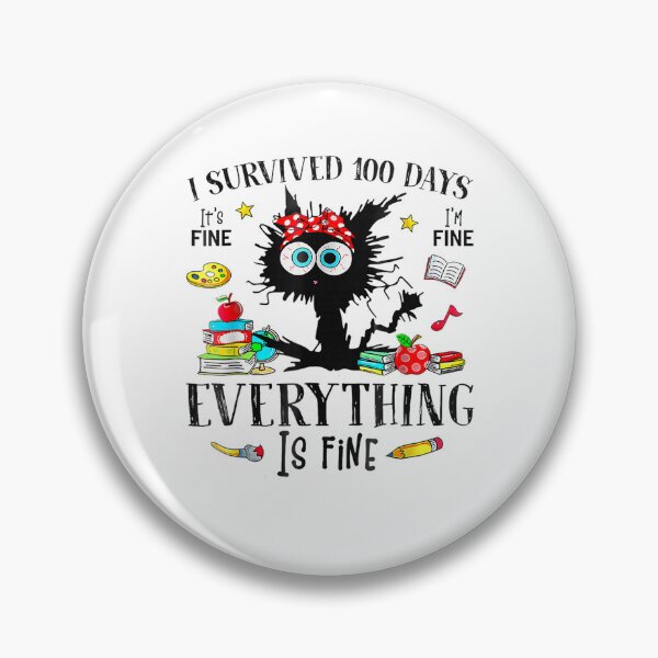 Item preview, I Survived 100 Days of School Teacher & Kids Funny Cat  designed and sold by Juansustait.