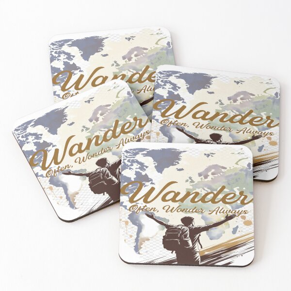 Item preview, Wander Often Wonder Always – Wanderlust Travel Quote World Map Design designed and sold by Sushikidsntod.
