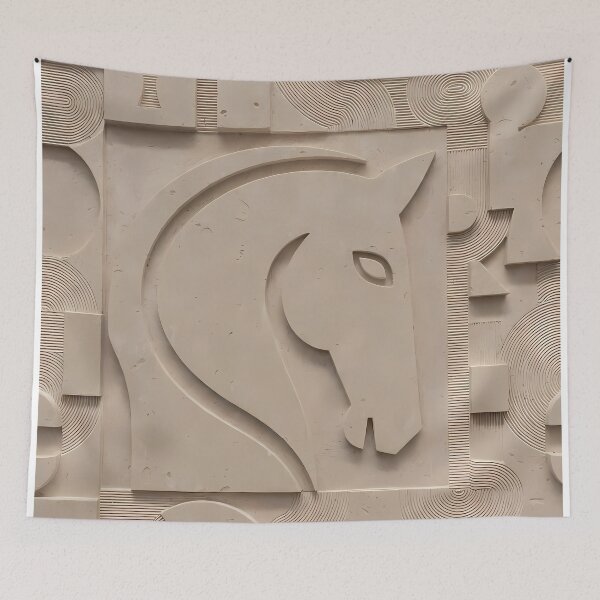 Item preview, Carved Horse Head Mural (image size 7840x11680) designed and sold by Digital-Davinci.