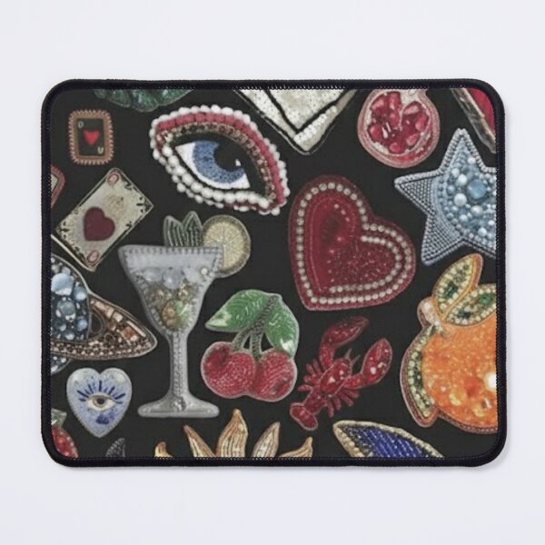 Item preview, Maximalist Beaded Collage - Mystic Hearts, Moons, and Stars designed and sold by Fern & Fable.