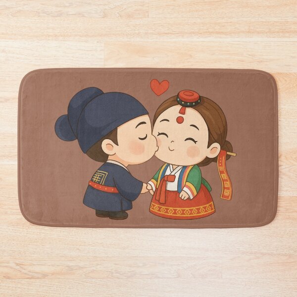 Item preview, Cute Korean Hanbok Couple – Kawaii Love Illustration designed and sold by mycreastyle.