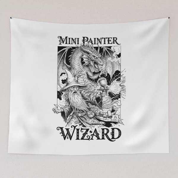 Item preview, Fantasy Miniature Mini Painter Funny Wizard Airbrush RPG designed and sold by GrandeDuc.