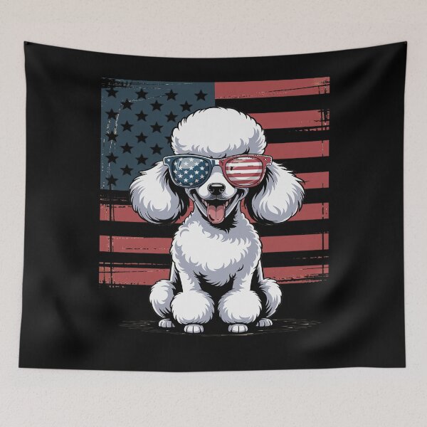 Item preview, Patriotic Standard Poodle Dog Lover USA Flag 4th Of July designed and sold by Tatianamiobi.