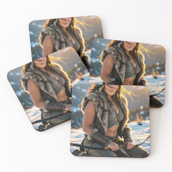 Item preview, Archer in Snowy Peaks Wearing Patterned Beanie designed and sold by CathryneDelamort.