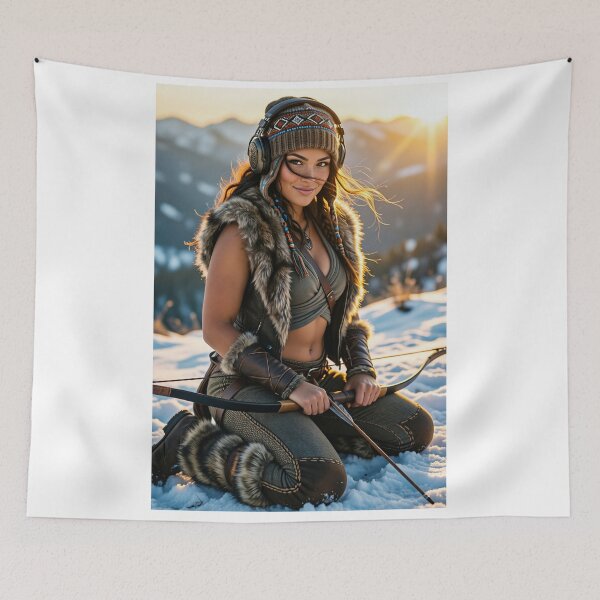 Item preview, Archer in Snowy Peaks Wearing Patterned Beanie designed and sold by CathryneDelamort.