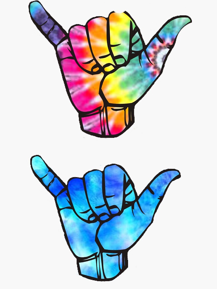 "Tie Dye Hang Loose" Sticker for Sale by sluggishsloth Redbubble
