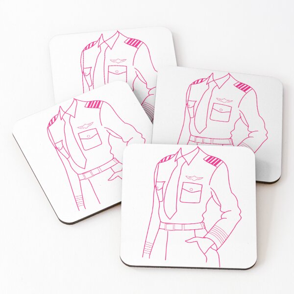 Item preview, Pink Aviation Female Pilot Uniform Minimal Line Art – Flying Just Got Sexier designed and sold by MirAgi.