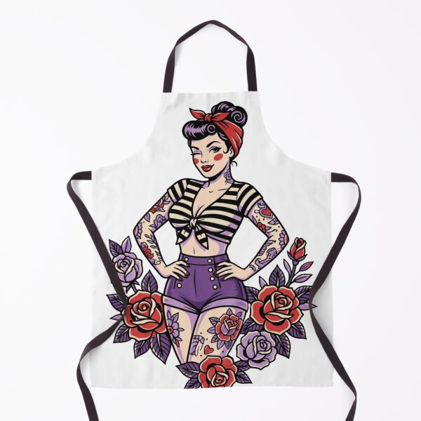 Item preview, Pin up Girl - Tattoo Style Art designed and sold by TinyRed SpiralArt.