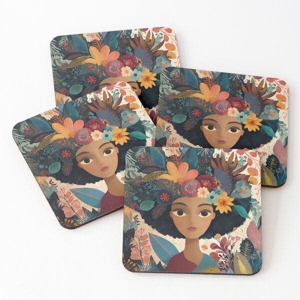 Item preview, Floral Mind Woman Illustration designed and sold by Karina Rojas.