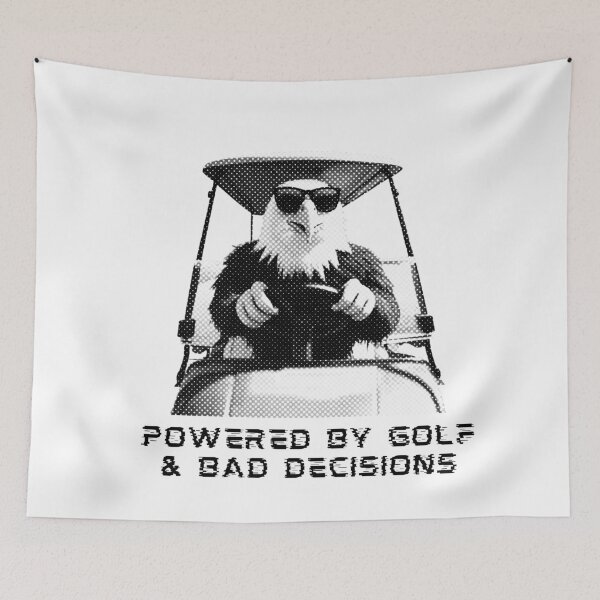Item preview, Powered By Golf And Bad Decisions Funny Eagle Golf Player designed and sold by TrueArtsStore.