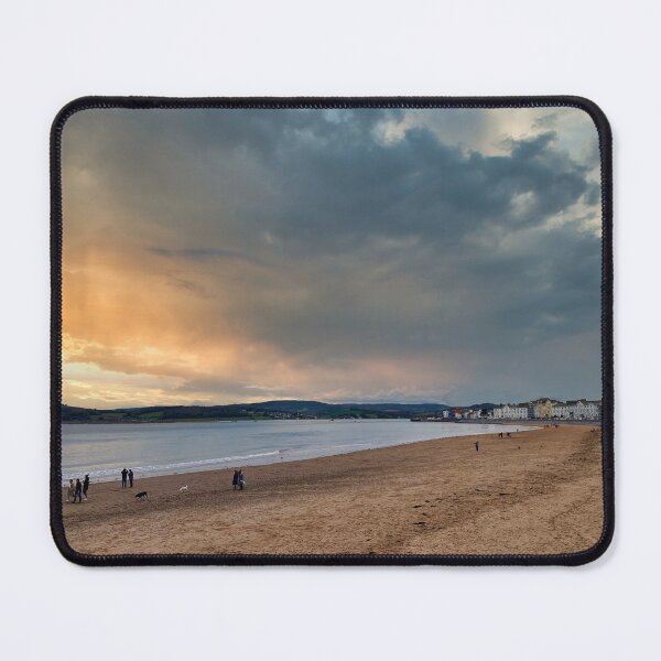 Item preview, Exmouth Beach Sunset - Dramatic Golden Hour Clouds over East Devon Coast designed and sold by leonwoods.