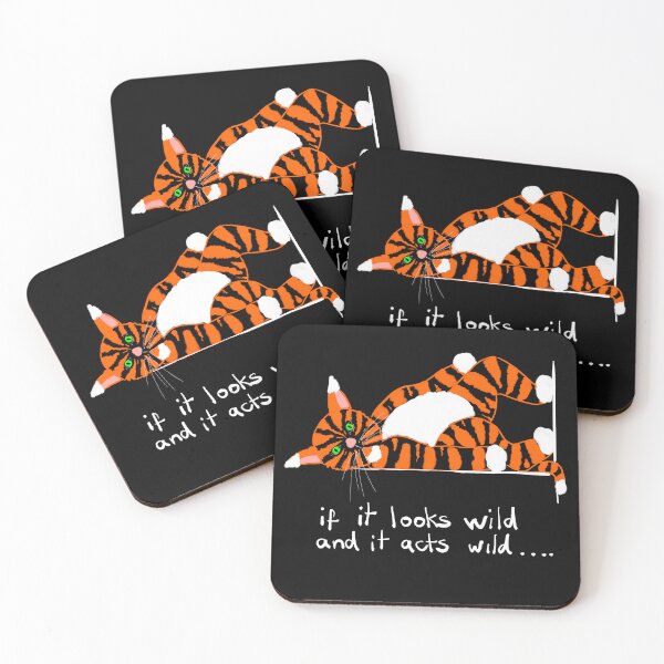 Wild Cat POLITOCAT Orange Tabby Coasters (Set of 4)
