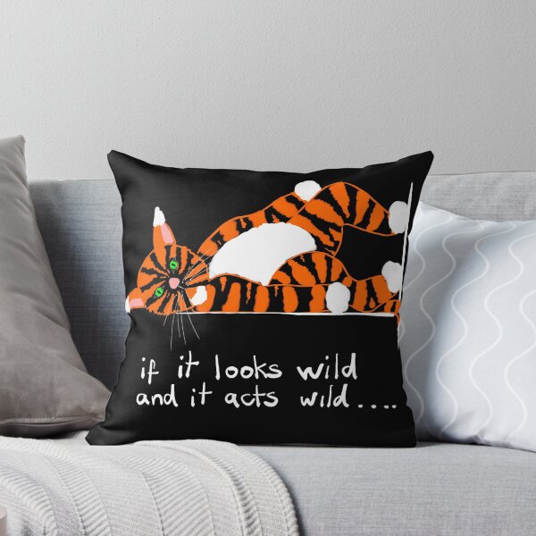 Wild Cat POLITOCAT Orange Tabby Throw Pillow