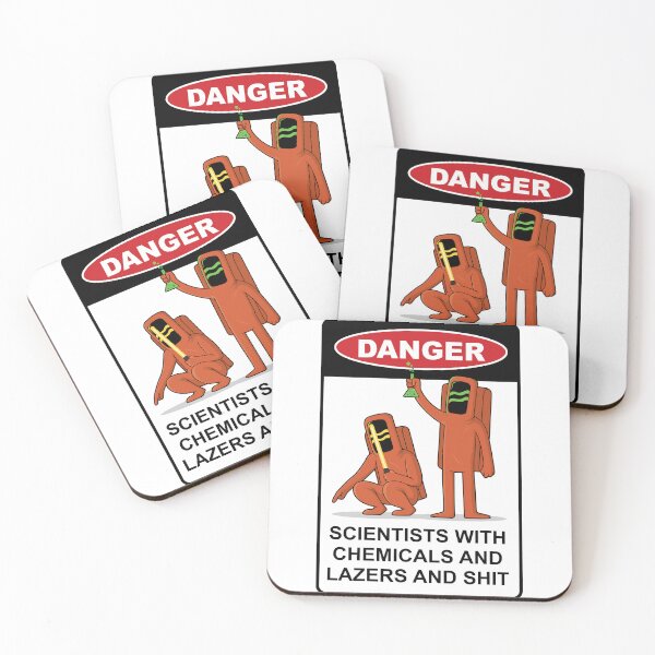 Item preview, Danger – Scientists with chemicals and lasers | Funny lab warning sign design designed and sold by messy-nessie.