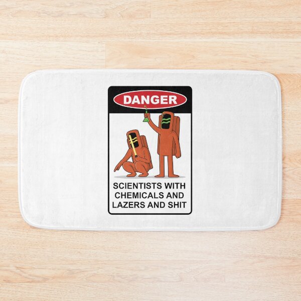 Item preview, Danger – Scientists with chemicals and lasers | Funny lab warning sign design designed and sold by messy-nessie.