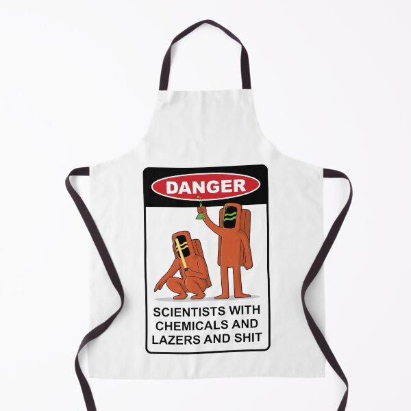 Item preview, Danger – Scientists with chemicals and lasers | Funny lab warning sign design designed and sold by messy-nessie.