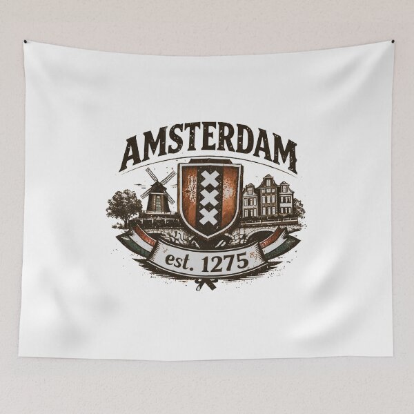 Item preview, Amsterdam – Windmill & Canal Crest designed and sold by Bronse Wear.