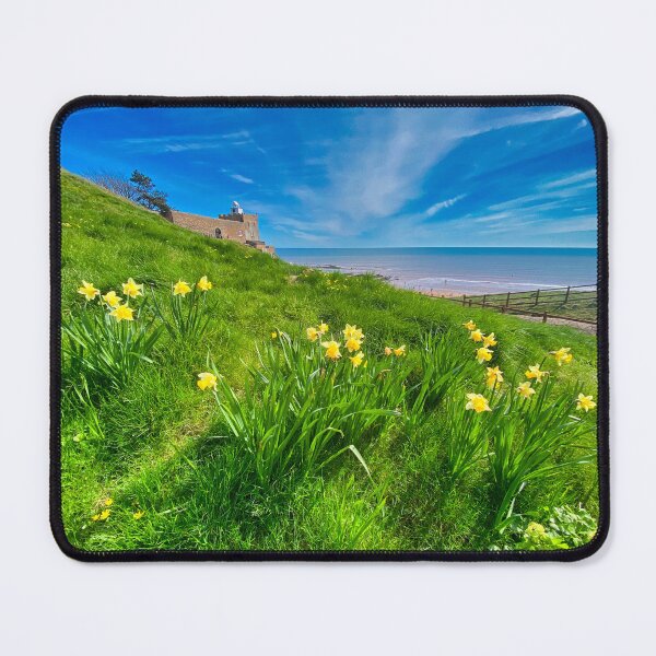 Item preview, Sidmouth Daffodils at Jacob's Ladder - Spring Flowers by the Coastal Clock Tower designed and sold by leonwoods.
