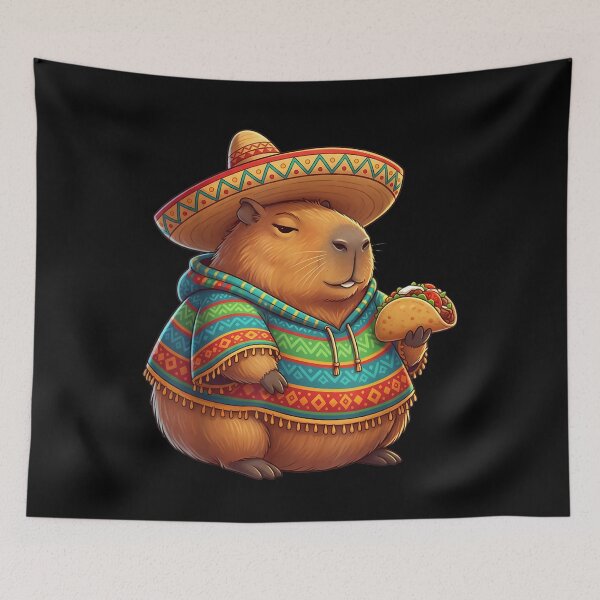 Item preview, Funny Capybara Cinco De Mayo Fiesta Sombrero Taco Mexican Art for Men Women Kids , Capybara Gift Lover  designed and sold by DZIRI NAJAT.