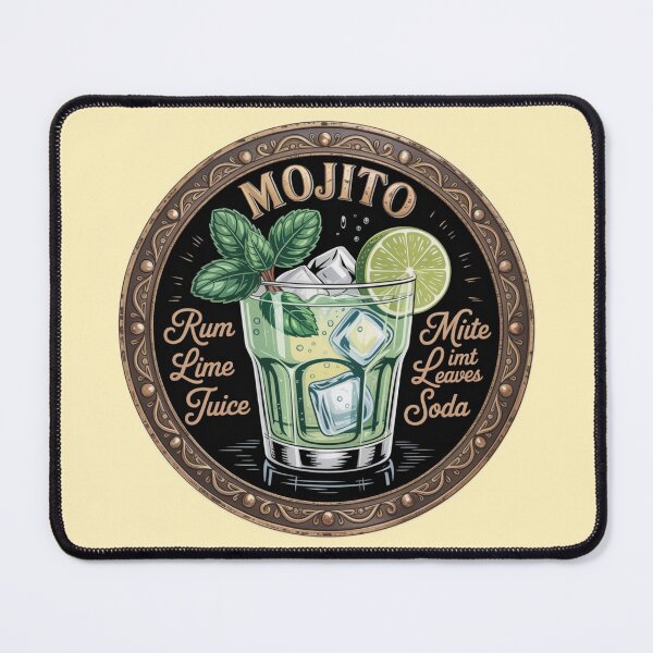 Item preview, Vintage Mojito Cocktail Illustration - Retro Bar Sign Style designed and sold by Italian Ink Studio.