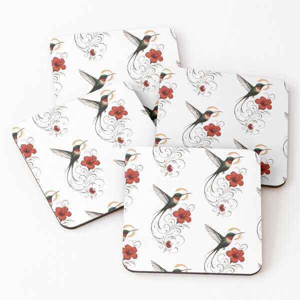 Item preview, Free Like a Bird Little Bird Taking Flight from a Red Flower – Whimsical Nature Art designed and sold by Arte Cartoon From TagTeam Group.