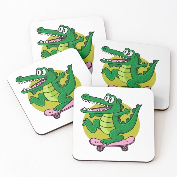 Item preview, Crock Skate: Happy Skateboarding Crocodile – Fun Cartoon Illustration designed and sold by Arte Cartoon From TagTeam Group.