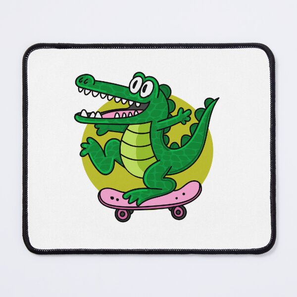 Item preview, Crock Skate: Happy Skateboarding Crocodile – Fun Cartoon Illustration designed and sold by Arte Cartoon From TagTeam Group.
