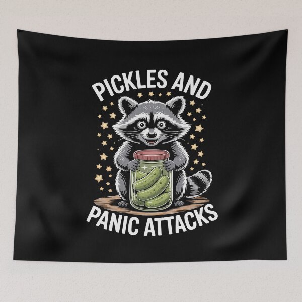 Item preview, Pickles And Panic Attacks Cute Raccoon Mental Health designed and sold by Tatianamiobi.