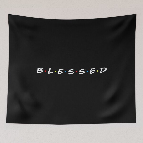 Item preview, BLESSED Friends-Inspired Typography – Minimalist Affirmation Art for Apparel, Stickers & Gifts designed and sold by Bright Nest Studio.