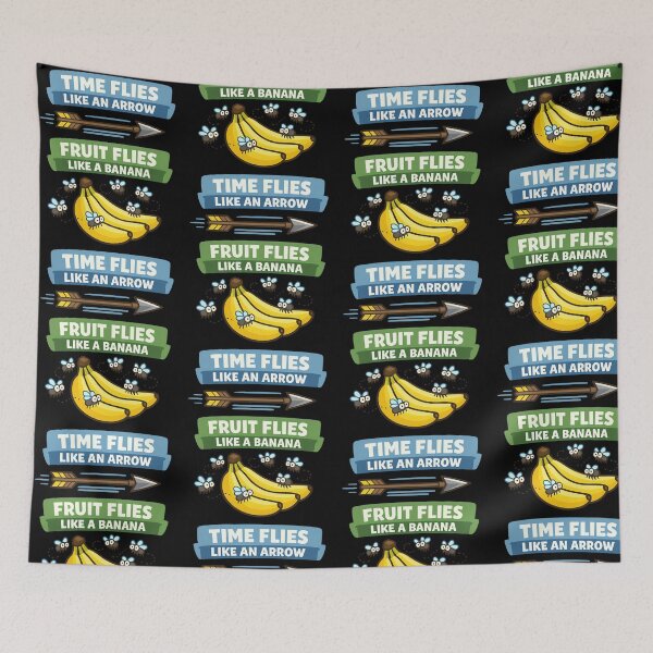 Item preview, Time Flies Like an Arrow Fruit Flies Like a Banana Funny Typography Design designed and sold by TeeTimeTreasure.