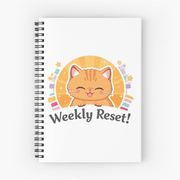 Item preview, Weekly Reset Cat Kawaii Planner Sticker designed and sold by OrikuStudio.