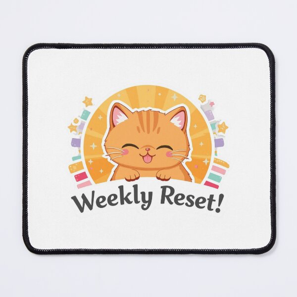 Item preview, Weekly Reset Cat Kawaii Planner Sticker designed and sold by OrikuStudio.